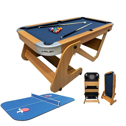 Riley wood folding pool - folding, table